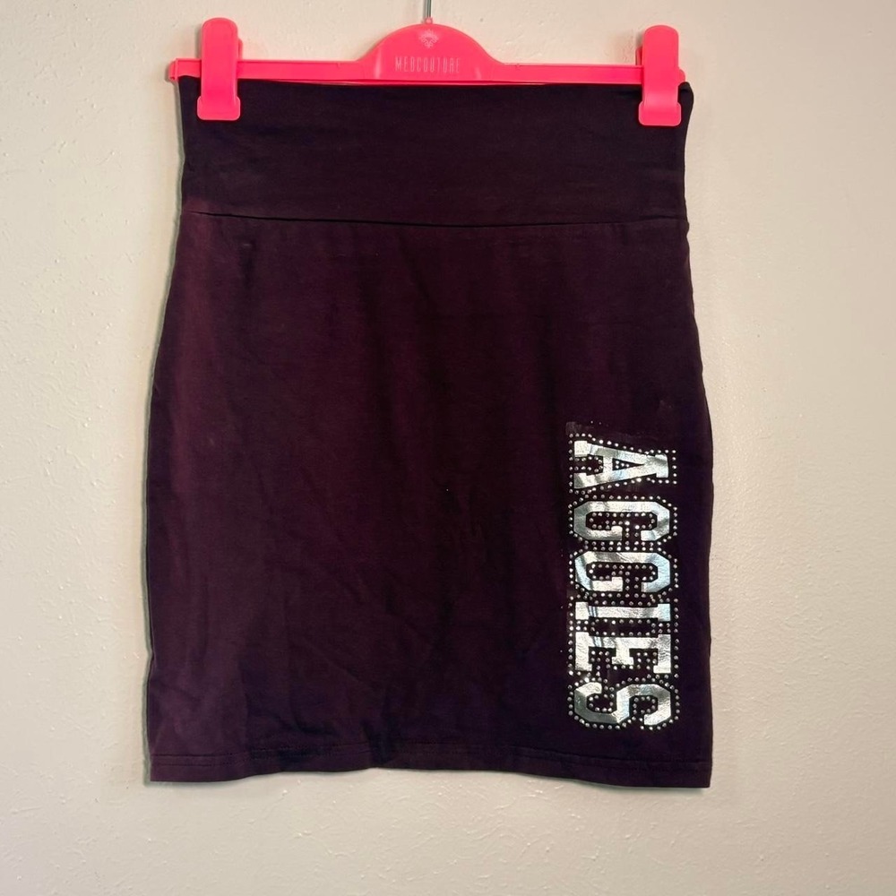Vintage Y2K Texas A&M Aggies Pencil Mini Skirt Rhinestones Game Day M